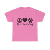Dog T-Shirt: Peace Love Dog