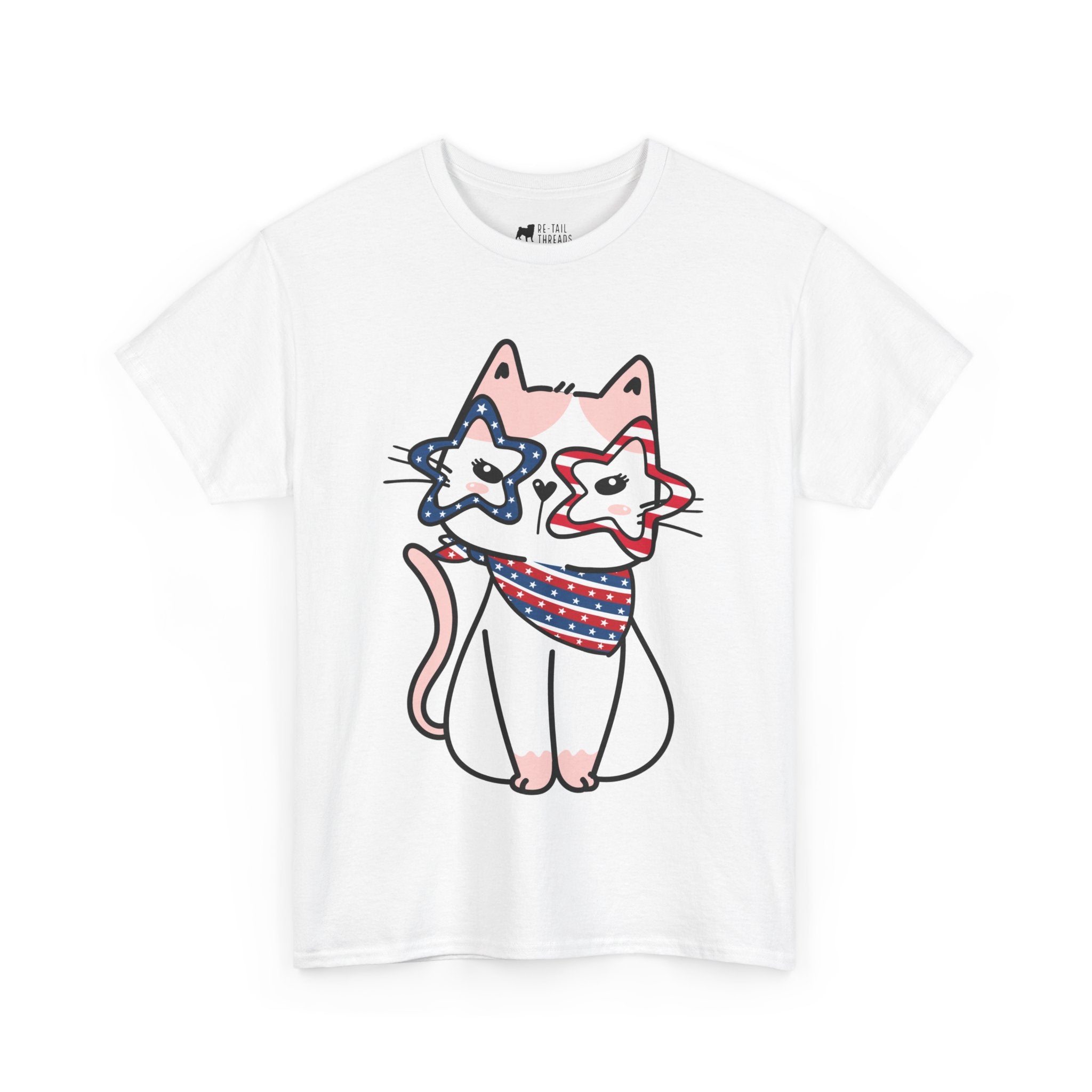 4th of July T-Shirt: Cat with Patriotic Glasses