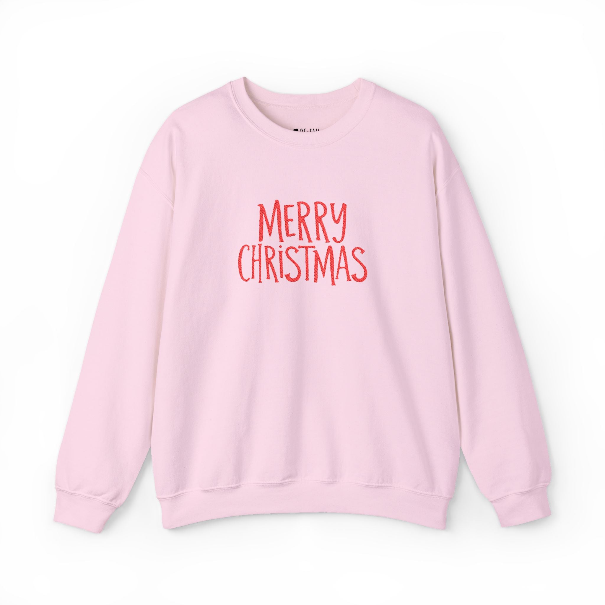 Embroidered Merry Christmas Crewneck Sweatshirt — Minimal Holiday Design