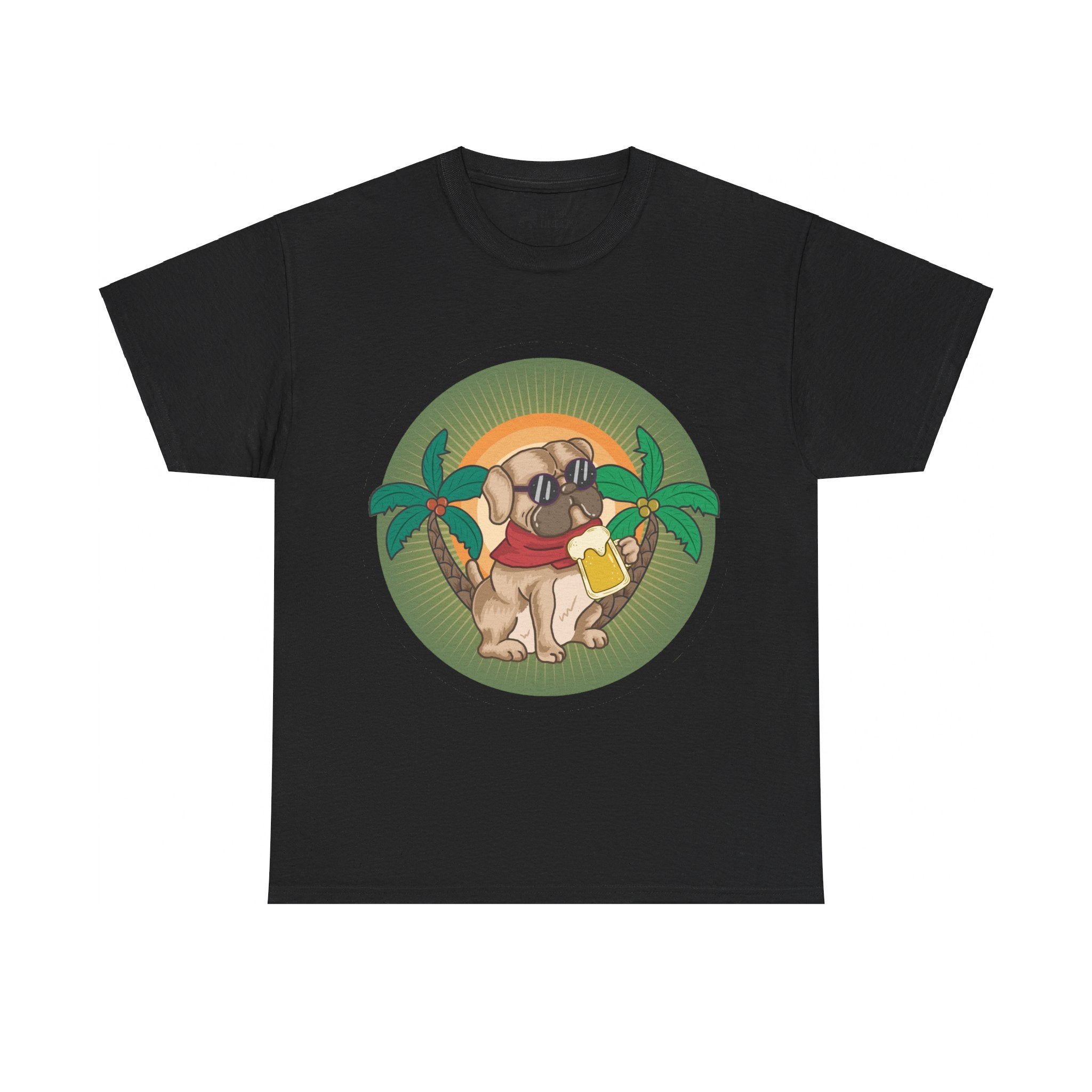 Pug T-Shirt: Pug & Palm Trees