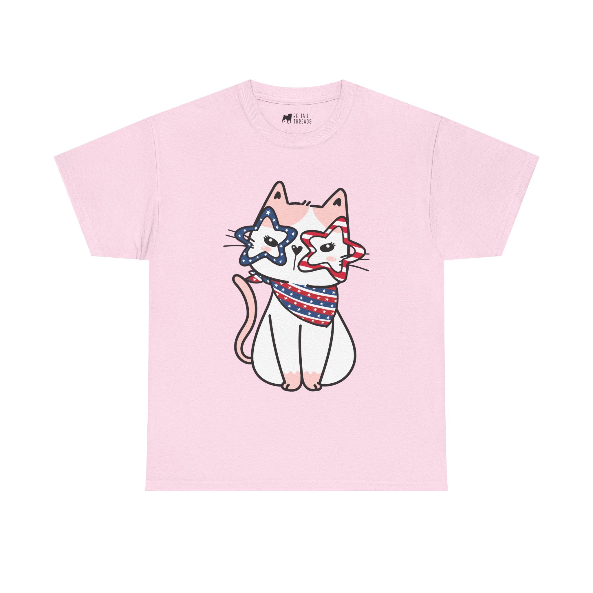 4th of July T-Shirt: Cat with Patriotic Glasses
