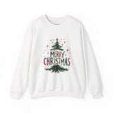 Merry Christmas Crewneck Sweatshirt — Festive Tree Holiday Pullover