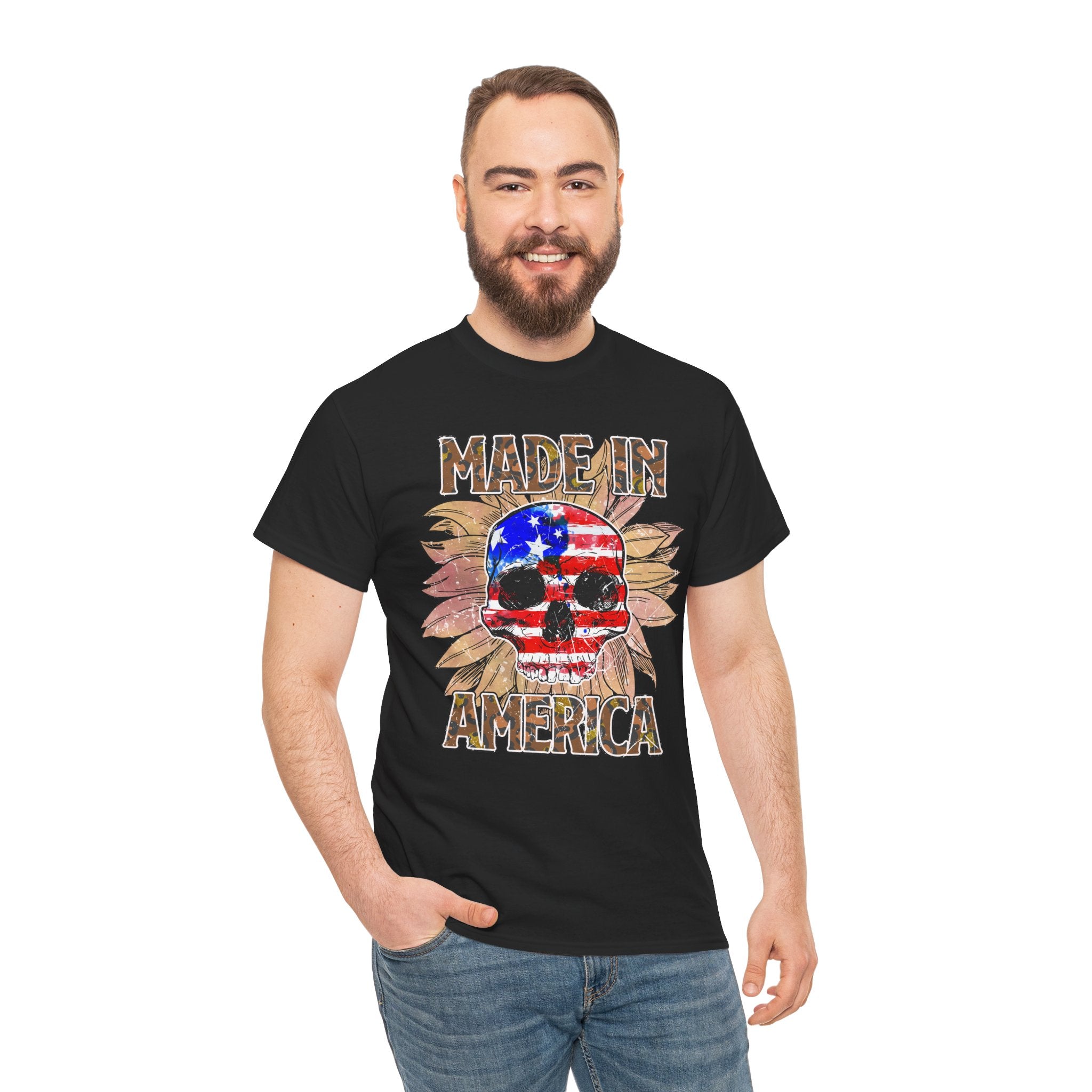 4th of July T-Shirt: Made in America Skull