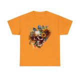 Skull T-Shirt: Skull and Sunflowers