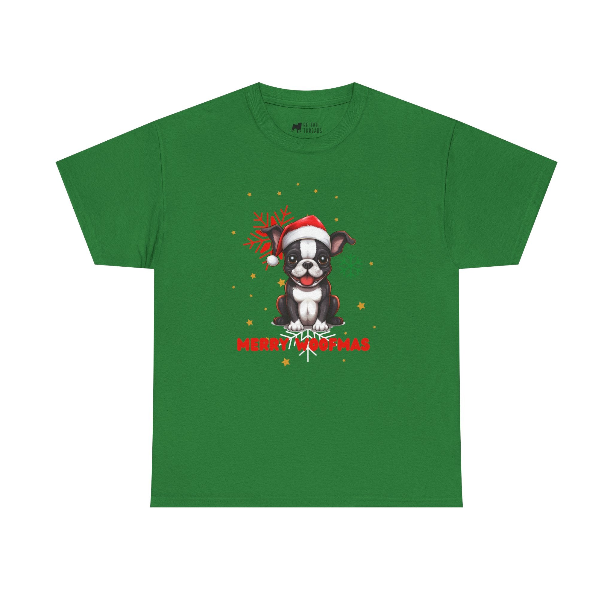Christmas T-Shirt: Santa Hat Boston Terrier