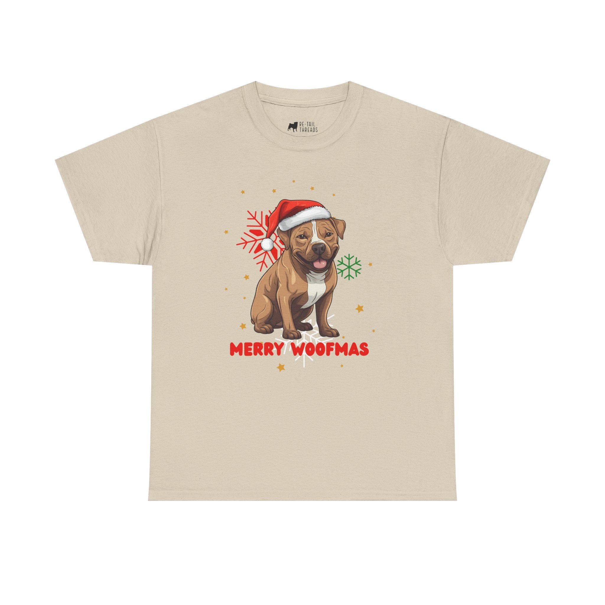 Christmas T-Shirt: Santa Hat Pit Bull #1