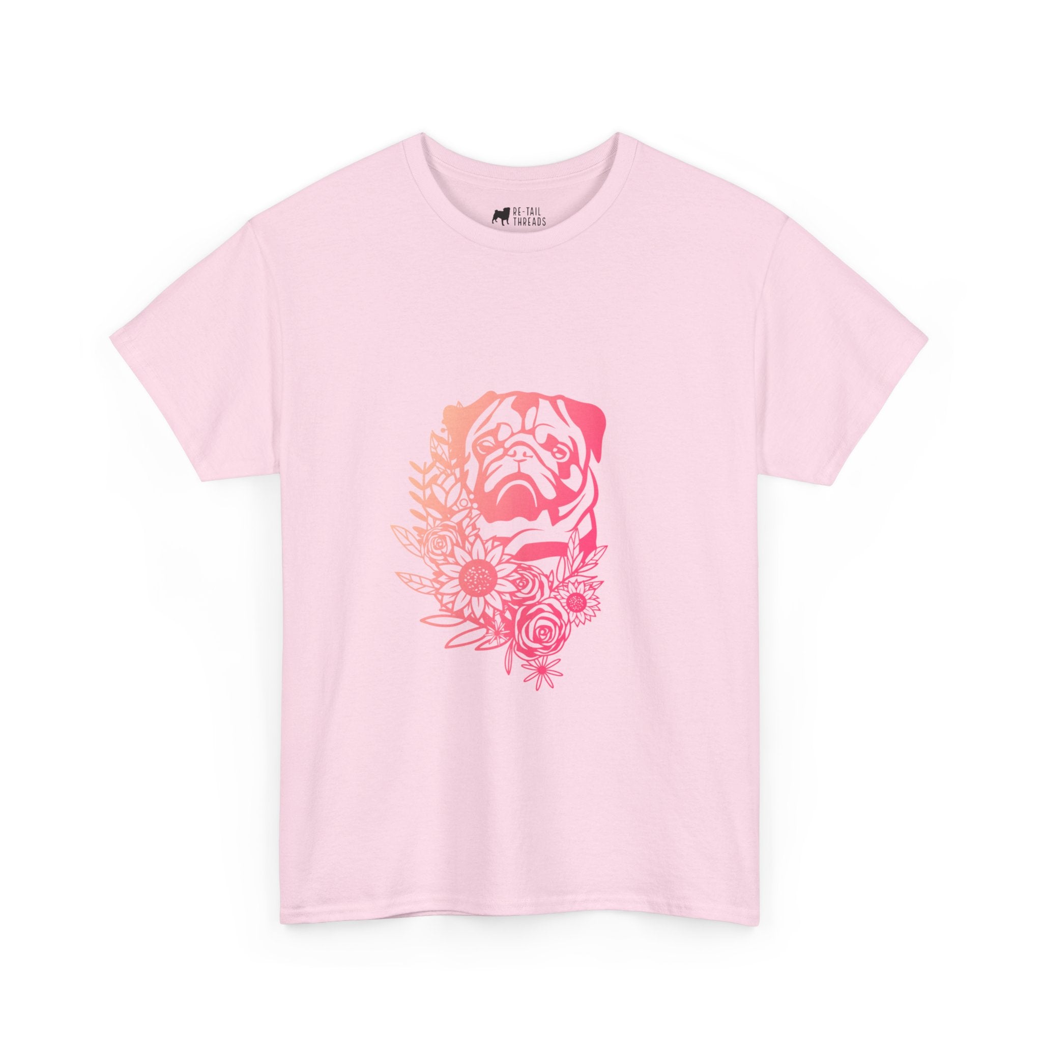 Pug T-Shirt: Pug With Flowers #3