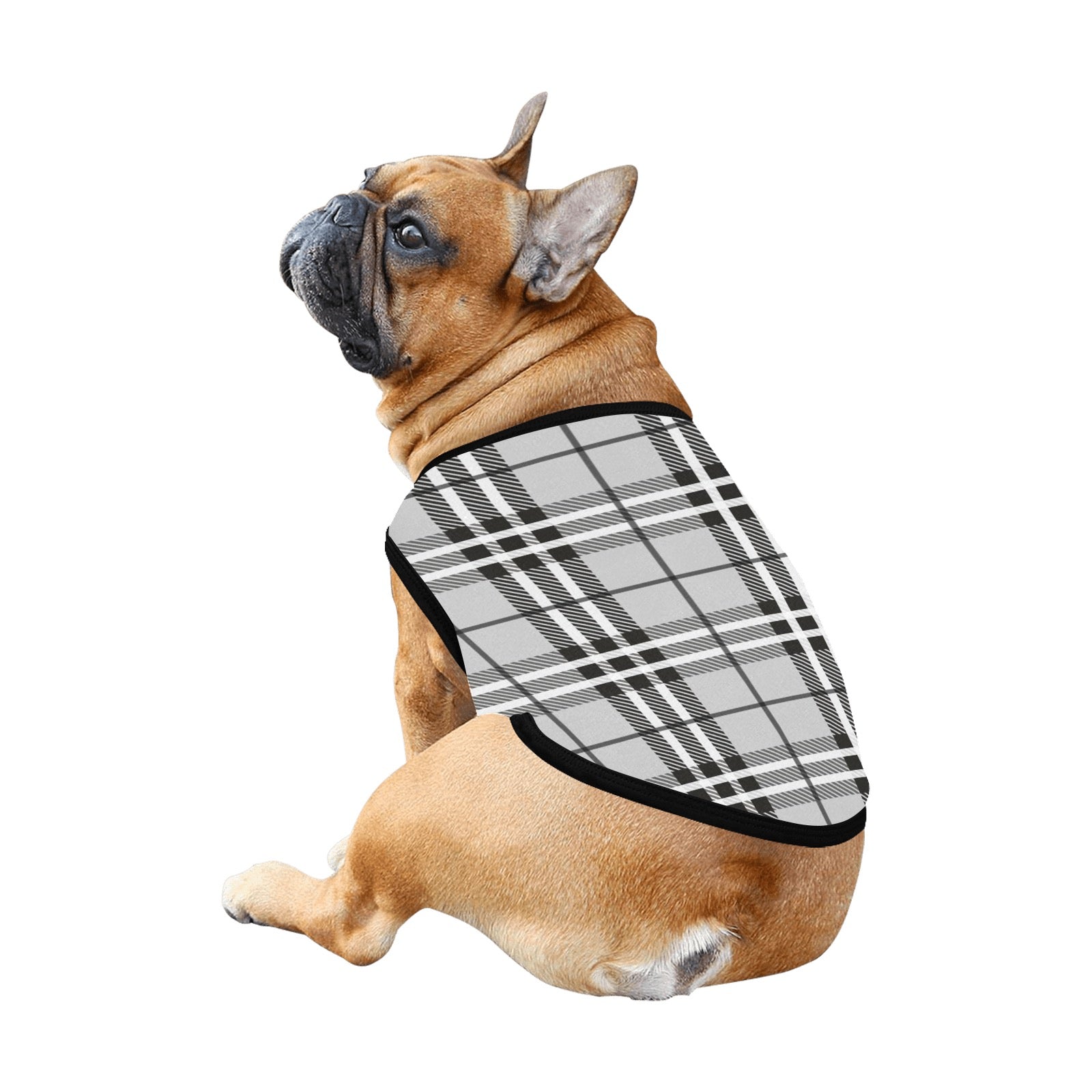 Black and Gray Plaid Pet Tank Top