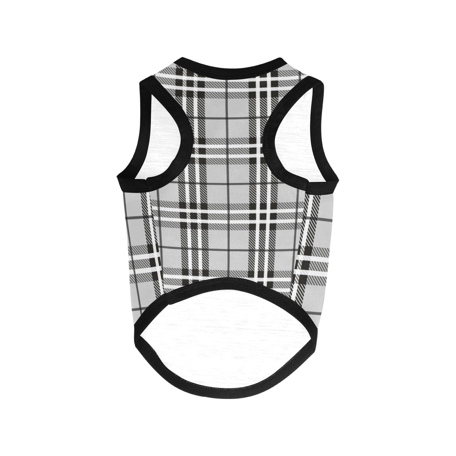 Black and Gray Plaid Pet Tank Top